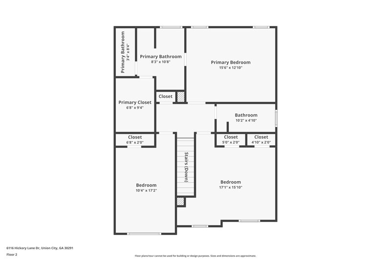 1,725/Mo, 6116 Hickory Ln Union City, GA 30291 Floor Plan View 2