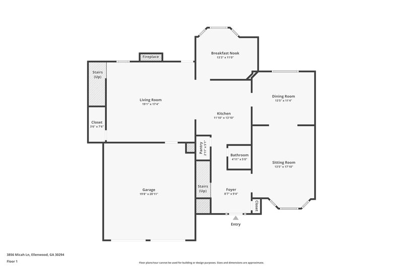 2,140/Mo, 3856 Micah Ln Ellenwood, GA 30294 Floor Plan View