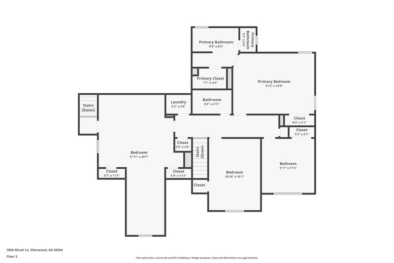 2,140/Mo, 3856 Micah Ln Ellenwood, GA 30294 Floor Plan View 2