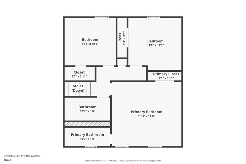 1,610/Mo, 7488 Albania Dr Riverdale, GA 30296 Floorplan View 2