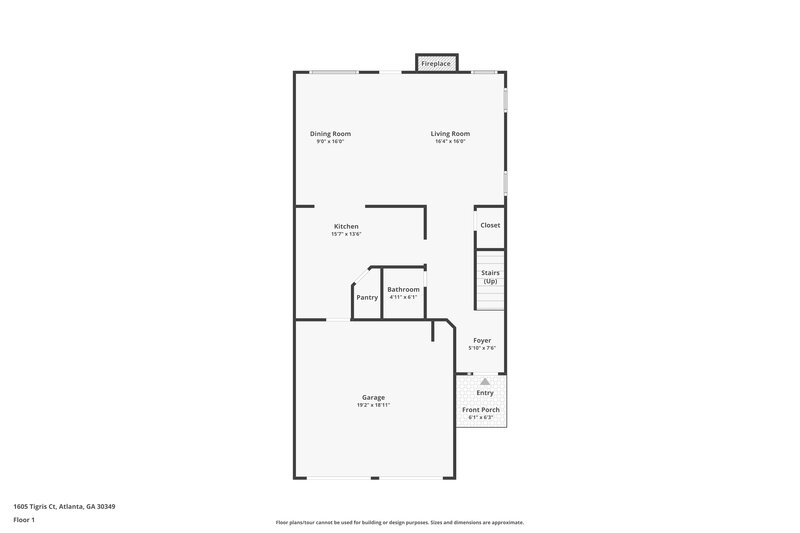 2,000/Mo, 1605 Tigris Ct Atlanta, GA 30349 Floor Plan View