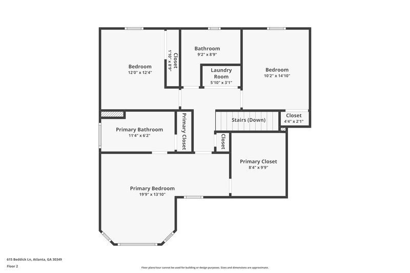 1,940/Mo, 615 Beddick Ln Atlanta, GA 30349 Floor Plan View 2