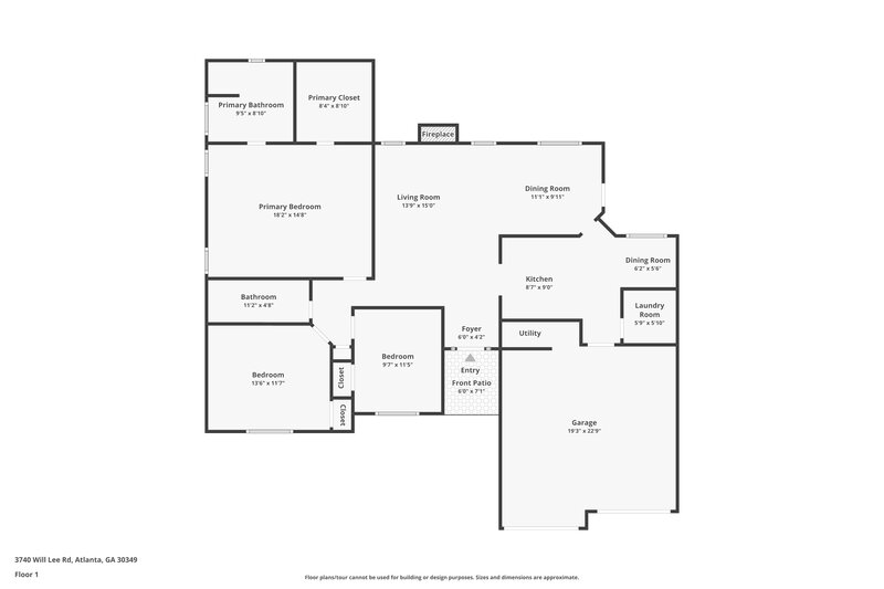 2,790/Mo, 3740 Will Lee Rd Atlanta, GA 30349 Floor Plan View