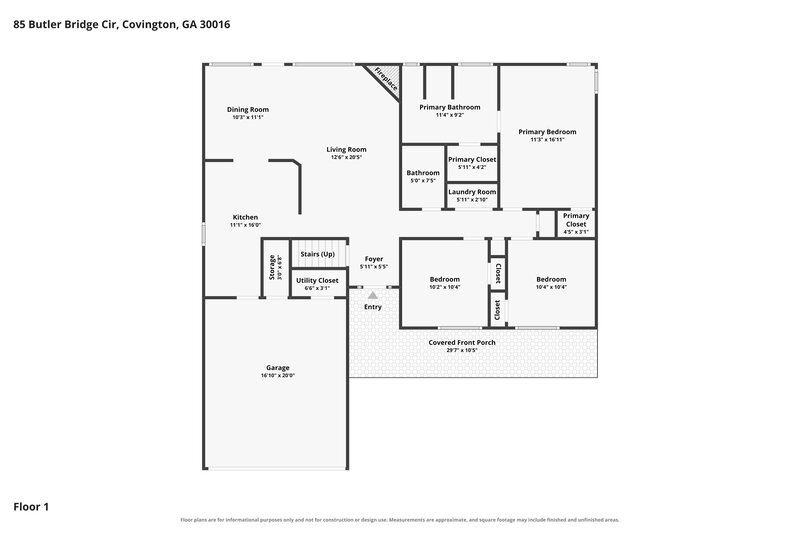 1,930/Mo, 85 Butler Bridge Circle Covington, GA 30016 Floor Plan View