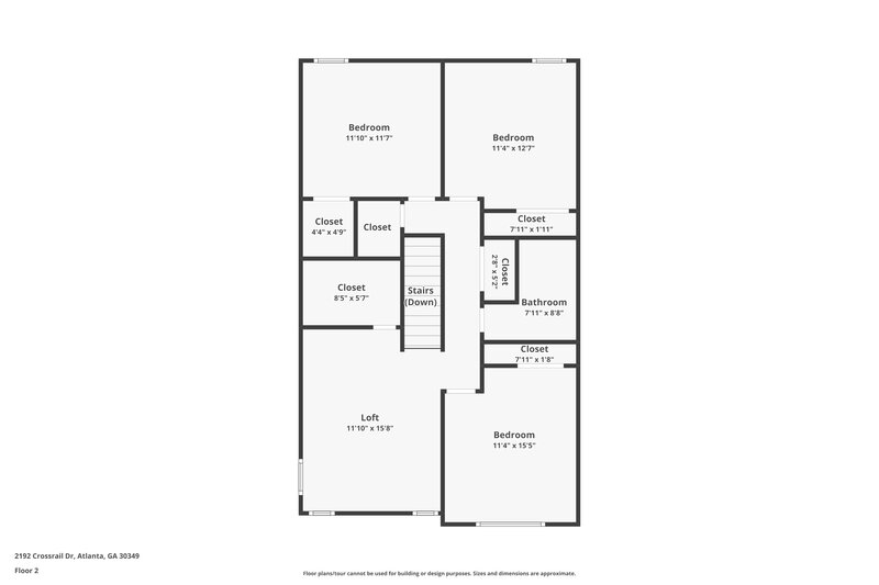 1,905/Mo, 2192 Crossrail Dr Atlanta, GA 30349 Floor Plan View