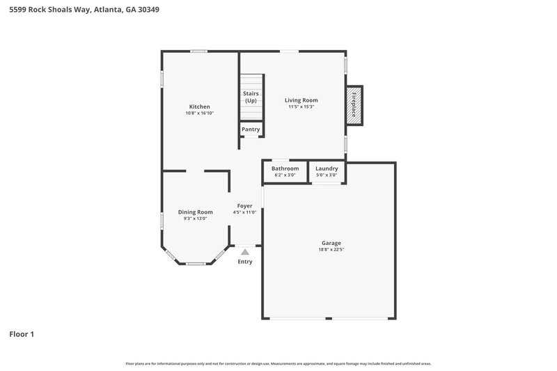 1,845/Mo, 5599 Rock Shoals Way Atlanta, GA 30349 Floor Plan View