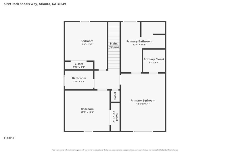 1,845/Mo, 5599 Rock Shoals Way Atlanta, GA 30349 Floor Plan View 2