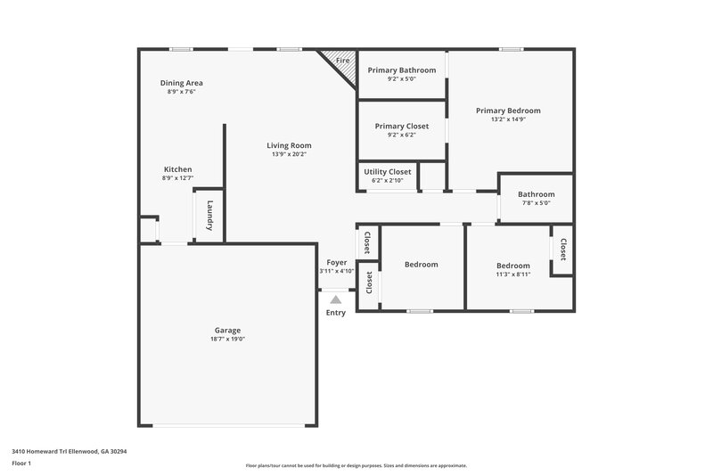 2,360/Mo, 3410 Homeward Trail Ellenwood, GA 30294 Floor Plan View