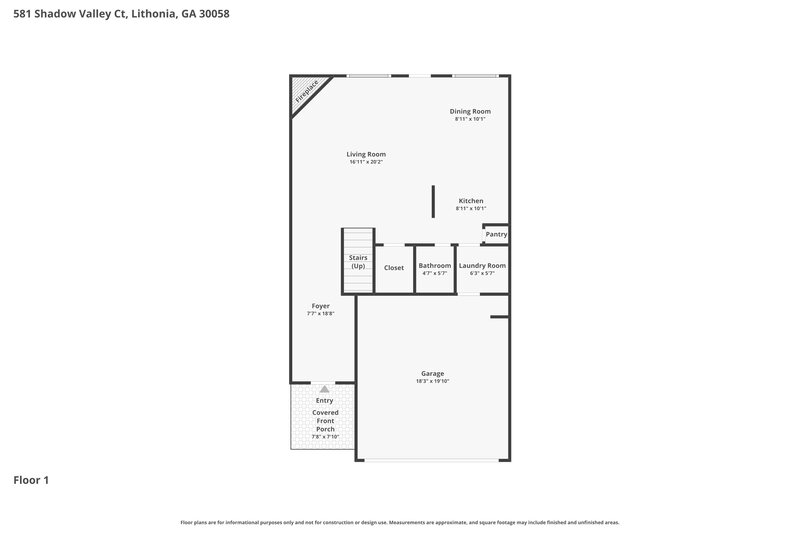 2,175/Mo, 581 Shadow Valley Ct Lithonia, GA 30058 Floor Plan View