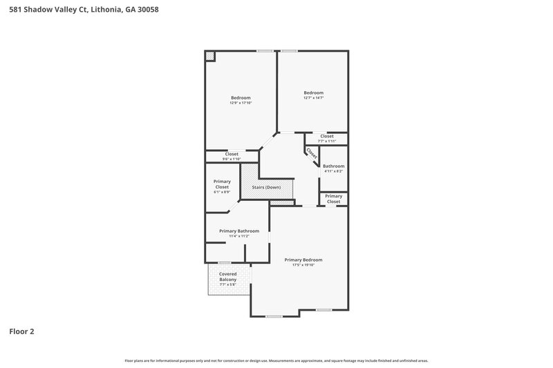 2,175/Mo, 581 Shadow Valley Ct Lithonia, GA 30058 Floor Plan View 2