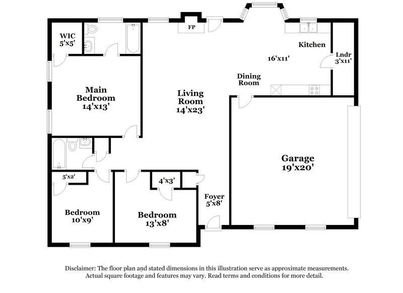 1,580/Mo, 95 Branchwood Dr Covington, GA 30016 Floorplan View