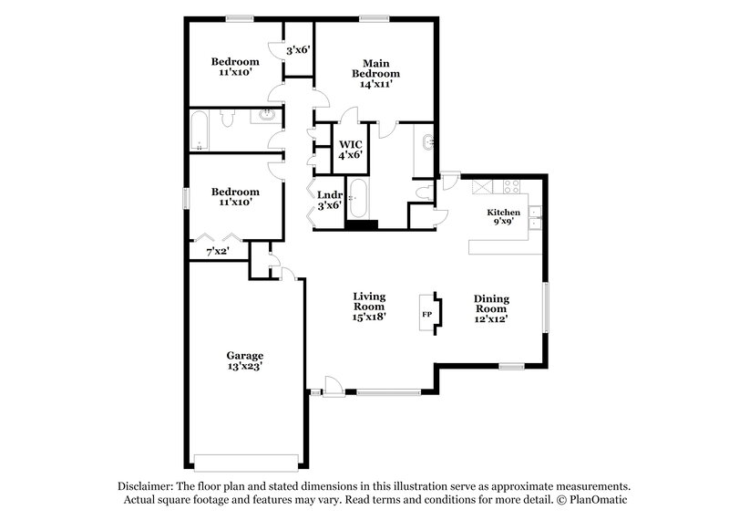 1,820/Mo, 3709 Hudson Ct Rex, GA 30273 Floorplan View
