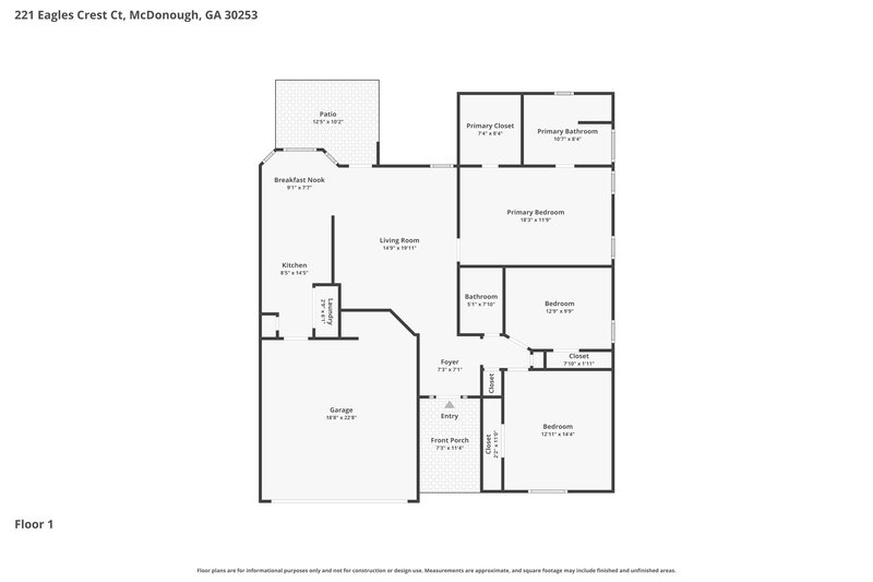 1,805/Mo, 221 Eagles Crest Ct McDonough, GA 30253 Floor Plan View