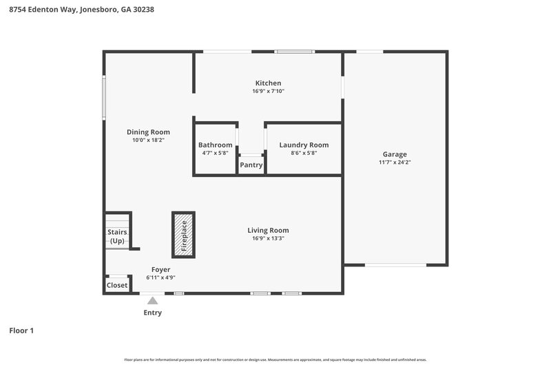 2,015/Mo, 8754 Edenton Way Jonesboro, GA 30238 Floorplan View