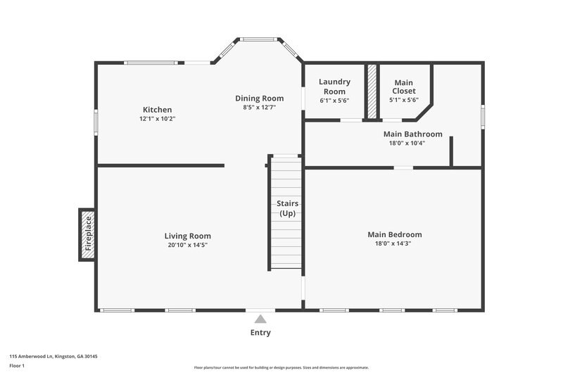 1,700/Mo, 115 Amberwood Ln Euharlee, GA 30145 Floor Plan View 2