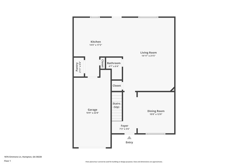 2,640/Mo, 1876 Simmons Ln Hampton, GA 30228 Floor Plan View
