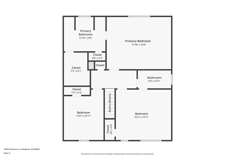 2,640/Mo, 1876 Simmons Ln Hampton, GA 30228 Floor Plan View 2