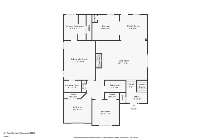 3,130/Mo, 830 Rock Shoals Ct Atlanta, GA 30349 Floor Plan View