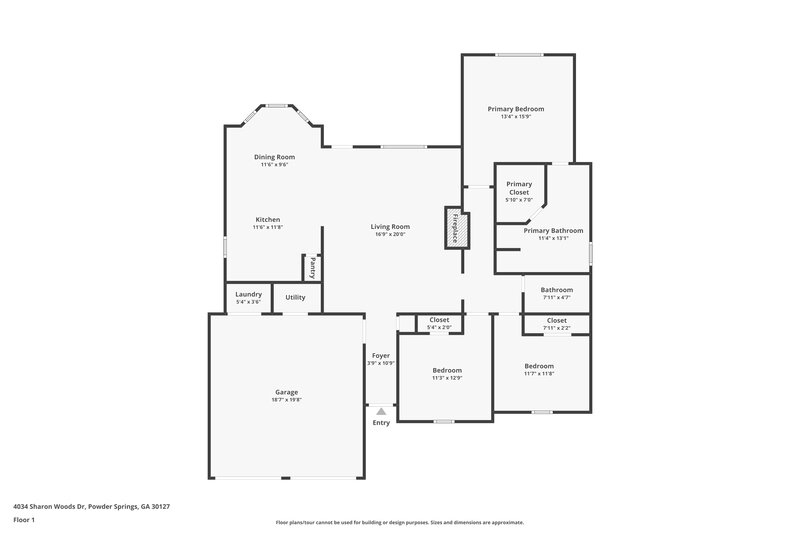 2,520/Mo, 4034 Sharon Woods Dr Powder Springs, GA 30127 Floor Plan View