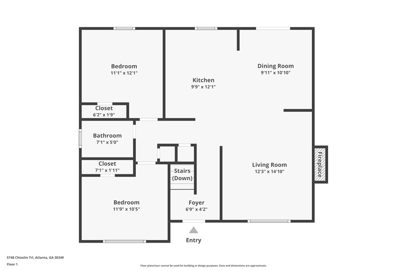 1,785/Mo, 5748 Chisolm Trail Atlanta, GA 30349 Floorplan View 2