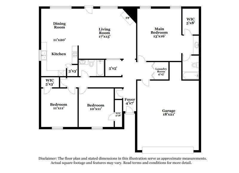 2,490/Mo, 6165 Leverett Dr Lithonia, GA 30038 Floor Plan View
