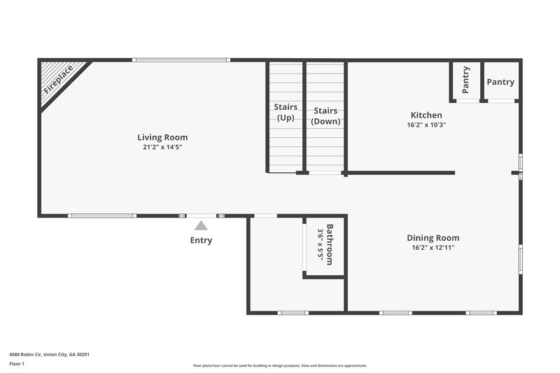 2,640/Mo, 4080 Robin Circle Union CIty, GA 30349 Floor Plan View 2
