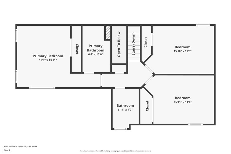 2,640/Mo, 4080 Robin Circle Union CIty, GA 30349 Floor Plan View 3