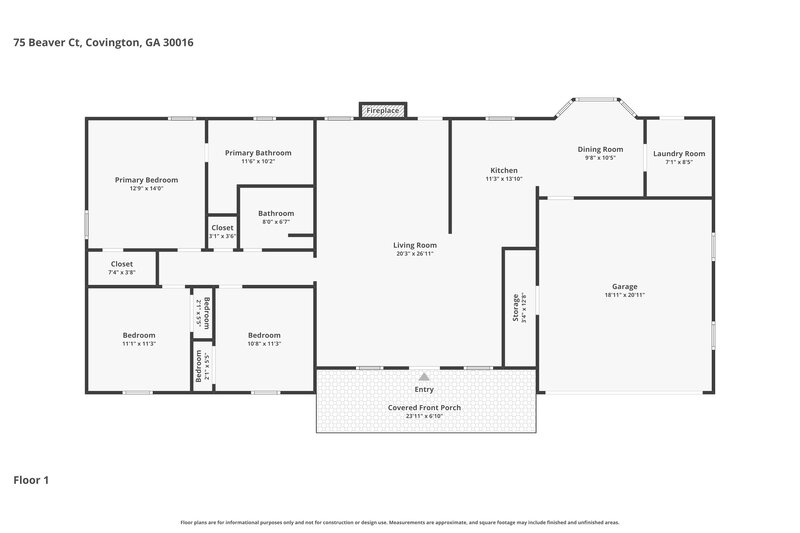 1,835/Mo, 75 Beaver Dam Ct Covington, GA 30016 Floor Plan View
