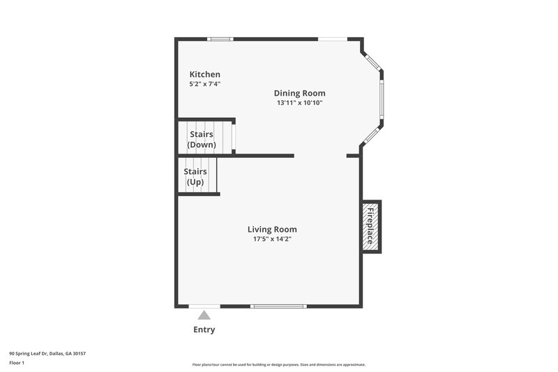 1,660/Mo, 90 Spring Leaf Dr Dallas, GA 30157 Floor Plan View