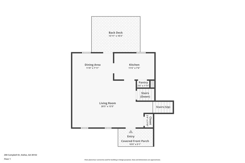 1,660/Mo, 200 Campbell Dr Dallas, GA 30132 Floor Plan View 2
