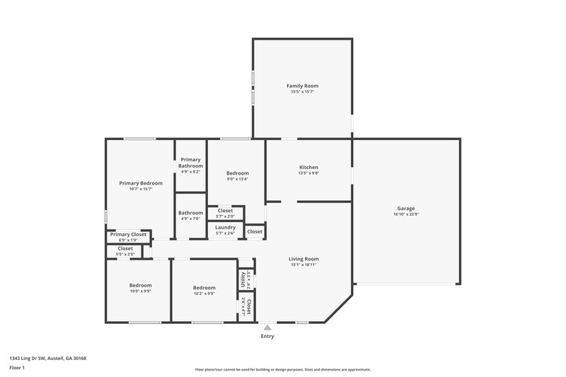 1,865/Mo, 1343 Ling Dr SW Austell, GA 30168 Floor Plan View