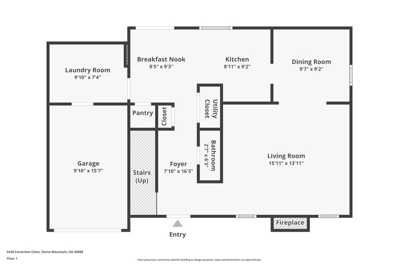 1,490/Mo, 5438 Farmview Close Stone Mountain, GA 30088 Floor Plan View