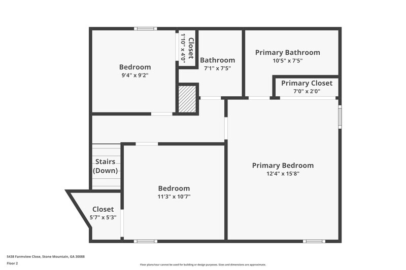 1,490/Mo, 5438 Farmview Close Stone Mountain, GA 30088 Floor Plan View 2