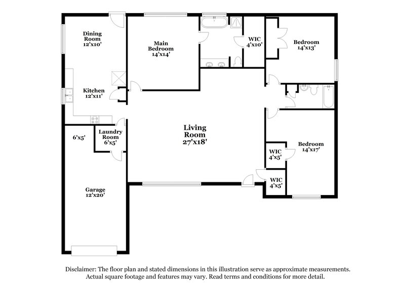 2,330/Mo, 45 Pebble Ridge Dr Covington, GA 30014 Floor Plan View