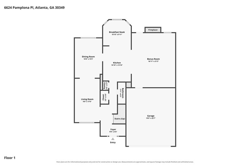 2,310/Mo, 6624 Pamplona Pl Atlanta, GA 30349 Floor Plan View