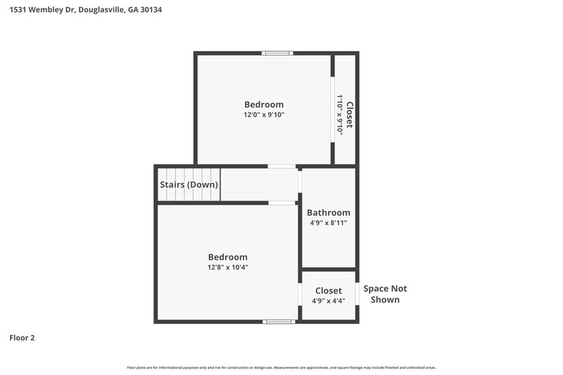 1,755/Mo, 1531 Wembley Dr Douglasville, GA 30134 Floor Plan View 2