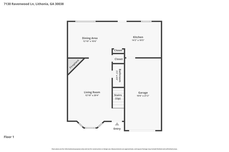 1,845/Mo, 7130 Ravenwood Ln Lithonia, GA 30038 Floor Plan View