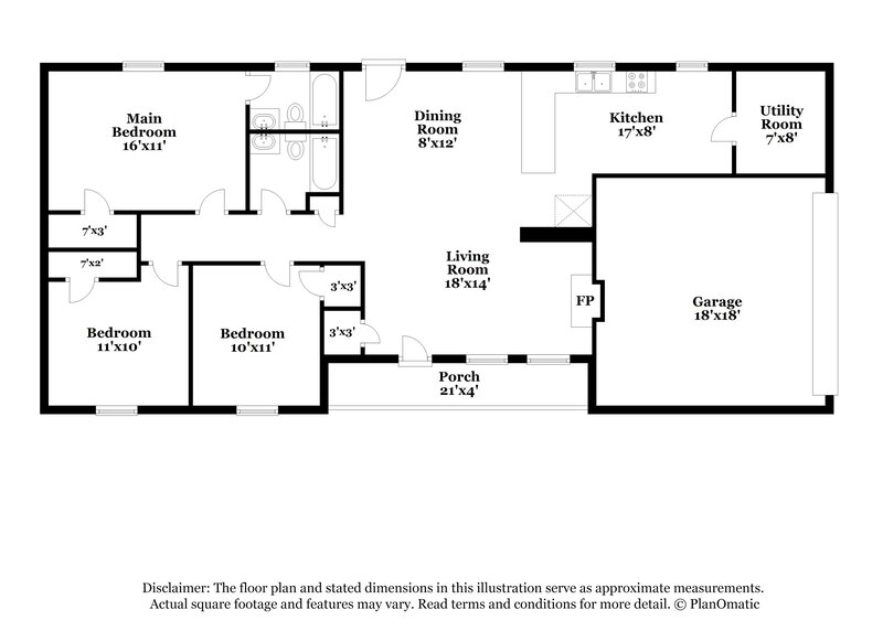 1,815/Mo, 2882 Parkwood Rd Snellville, GA 30039 Floor Plan View