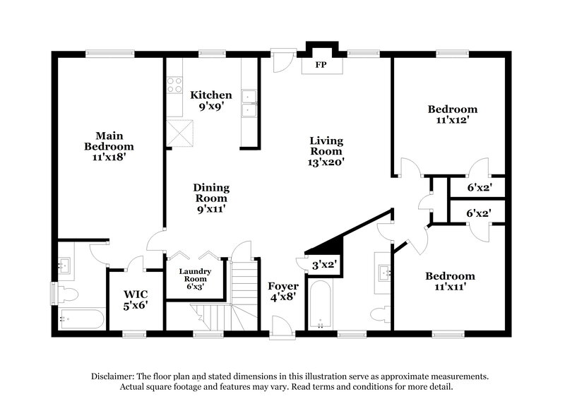 1,785/Mo, 3613 Fay Dr Rex, GA 30273 Floorplan View
