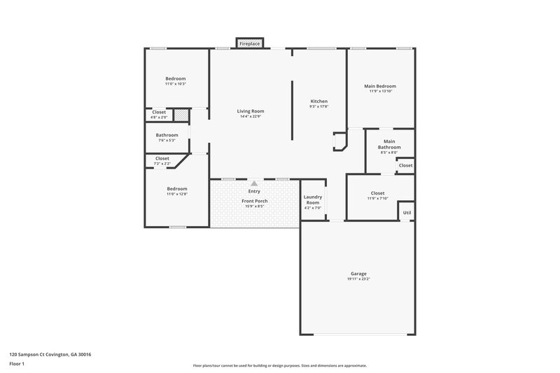 1,660/Mo, 120 Sampson Ct Covington, GA 30016 Floor Plan View