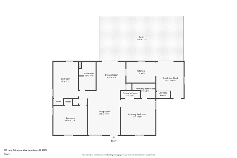 1,500/Mo, 367 Lady Guinevere Way Jonesboro, GA 30236 Floorplan View