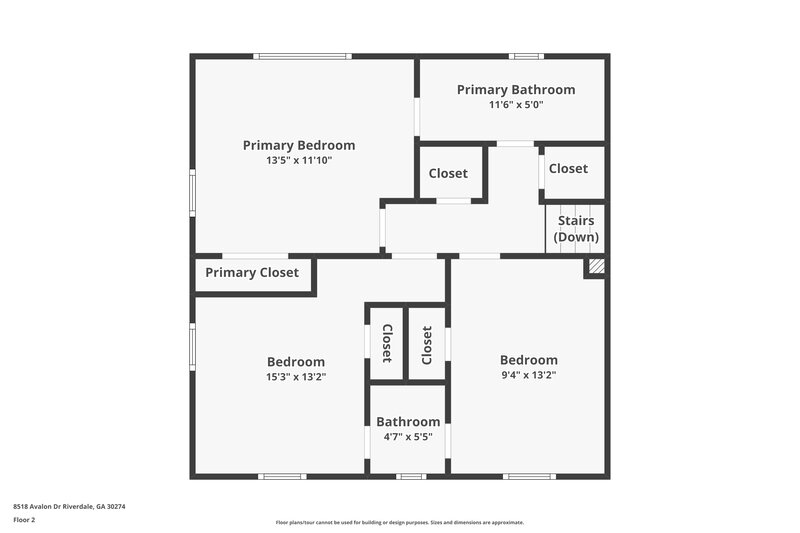 1,770/Mo, 8518 Avalon Dr Riverdale, GA 30274 Floor Plan View