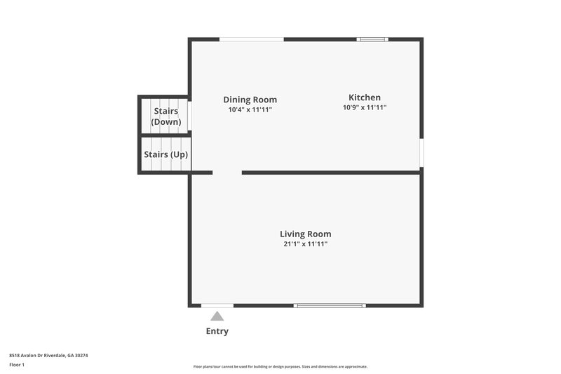 1,770/Mo, 8518 Avalon Dr Riverdale, GA 30274 Floor Plan View 2