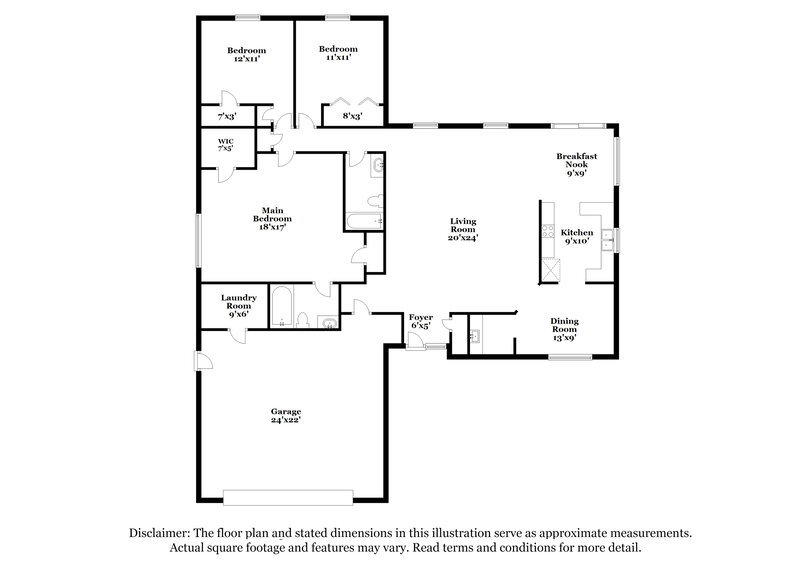 1,655/Mo, 8924 Wesley Pl Jonesboro, GA 30238 Floor Plan View