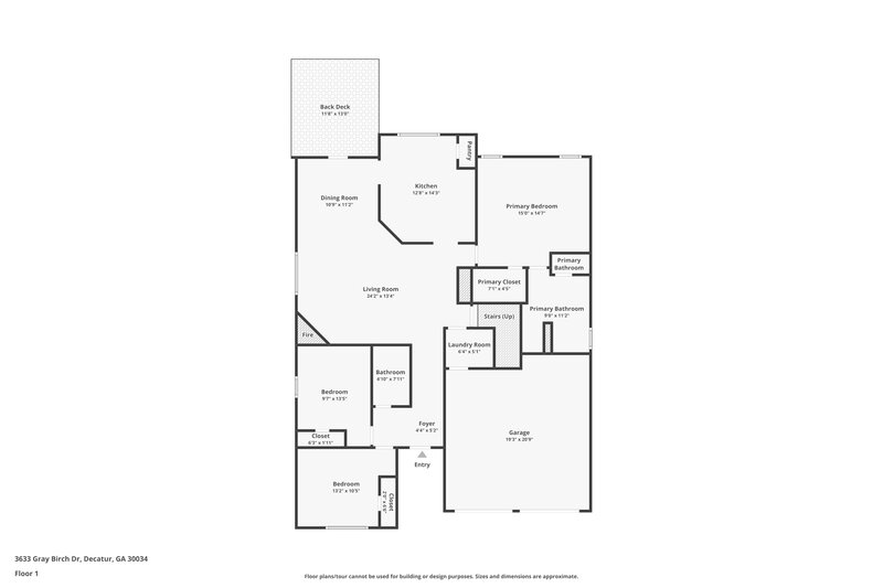 1,955/Mo, 3633 Gray Birch Dr Decatur, GA 30034 Floorplan View