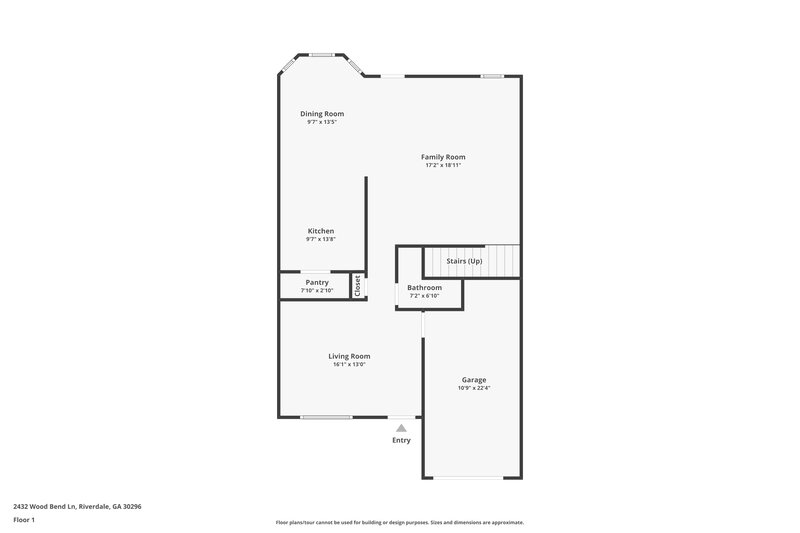 1,880/Mo, 2432 Wood Bend Ln Riverdale, GA 30296 Floor Plan View