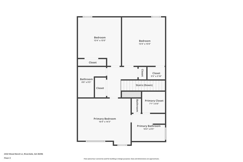 1,880/Mo, 2432 Wood Bend Ln Riverdale, GA 30296 Floor Plan View 2