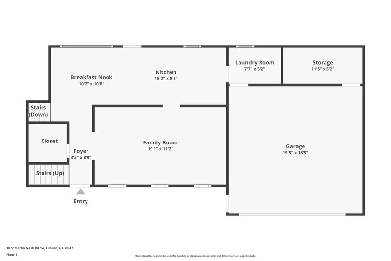 1,975/Mo, 1072 Martin Nash Rd SW Lilburn, GA 30047 Floor Plan View 2