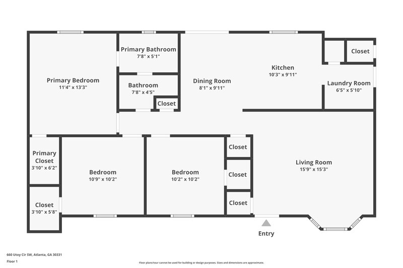1,840/Mo, 660 Utoy Cir SW Atlanta, GA 30331 Floor Plan View