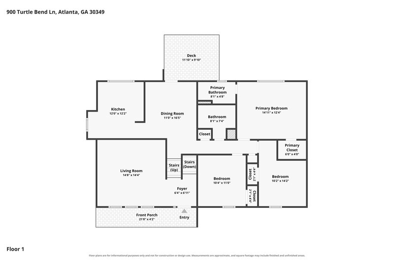 0/Mo, 900 Turtle Bend Ln College Park, GA 30349 Floor Plan View 2